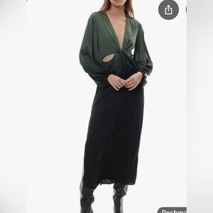 Young Fabulous & Broke Women's Green and Black ombré  Dress